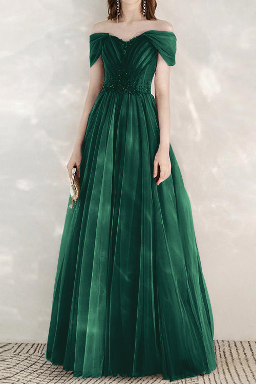 Showprettydess Elegant Infinity Tulle Long Prom Dress with Sweetheart & Sequins-showprettydress