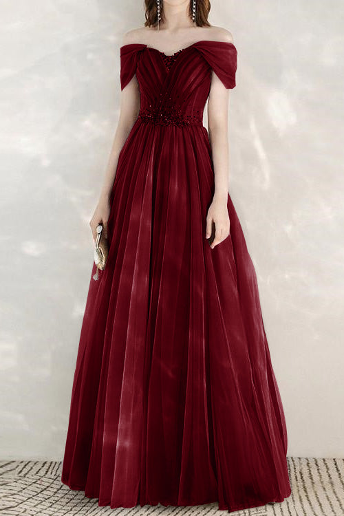 Showprettydess Elegant Infinity Tulle Long Prom Dress with Sweetheart & Sequins-showprettydress
