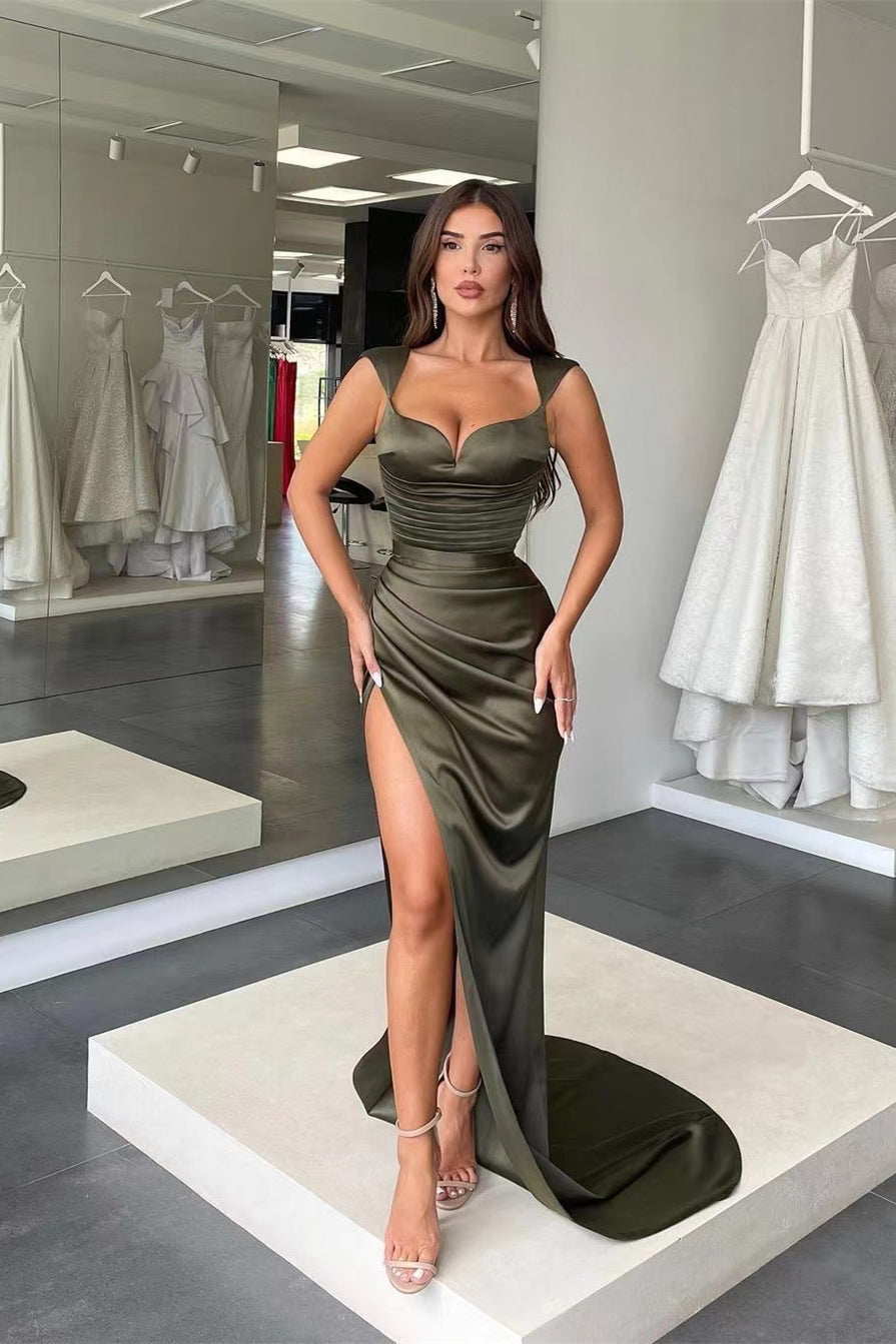 Showprettydess Elegant Sweetheart Mermaid Prom Dress with Pleats & Slit-showprettydress