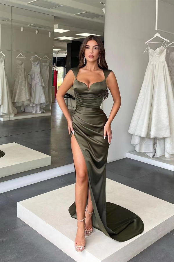 Showprettydess Elegant Sweetheart Mermaid Prom Dress with Pleats & Slit-showprettydress