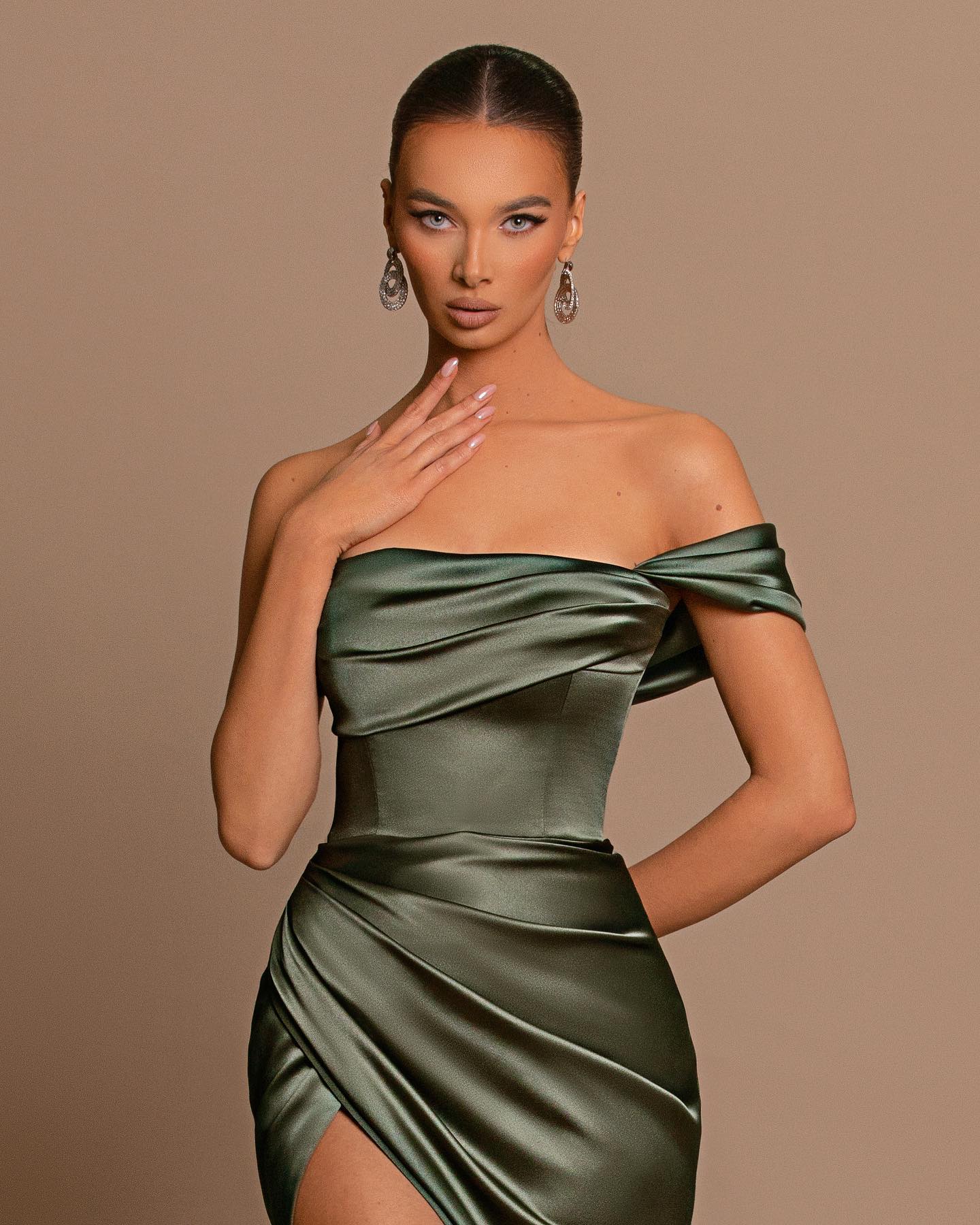 Showprettydess Glamorous One-Shoulder Strapless Mermaid Prom Dress with Split for Parties-showprettydress