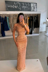 Showprettydess Glamorous Sequined Off-the-Shoulder Strapless Long Prom Dress with Pleats-showprettydress