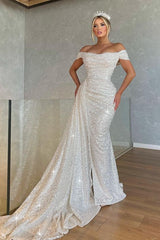 Showprettydess Gorgeous Off-the-Shoulder Mermaid Prom Dress Strapless with Sequins-showprettydress