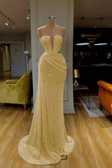 Showprettydess Gorgeous White Strapless Sequined Prom Dress-showprettydress