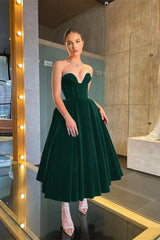Showprettydess Long Black Little Black Dress, Tea-Length Prom Dress-showprettydress