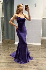 Showprettydess Mermaid Spaghetti-Strap Light Purple Prom Dress-showprettydress