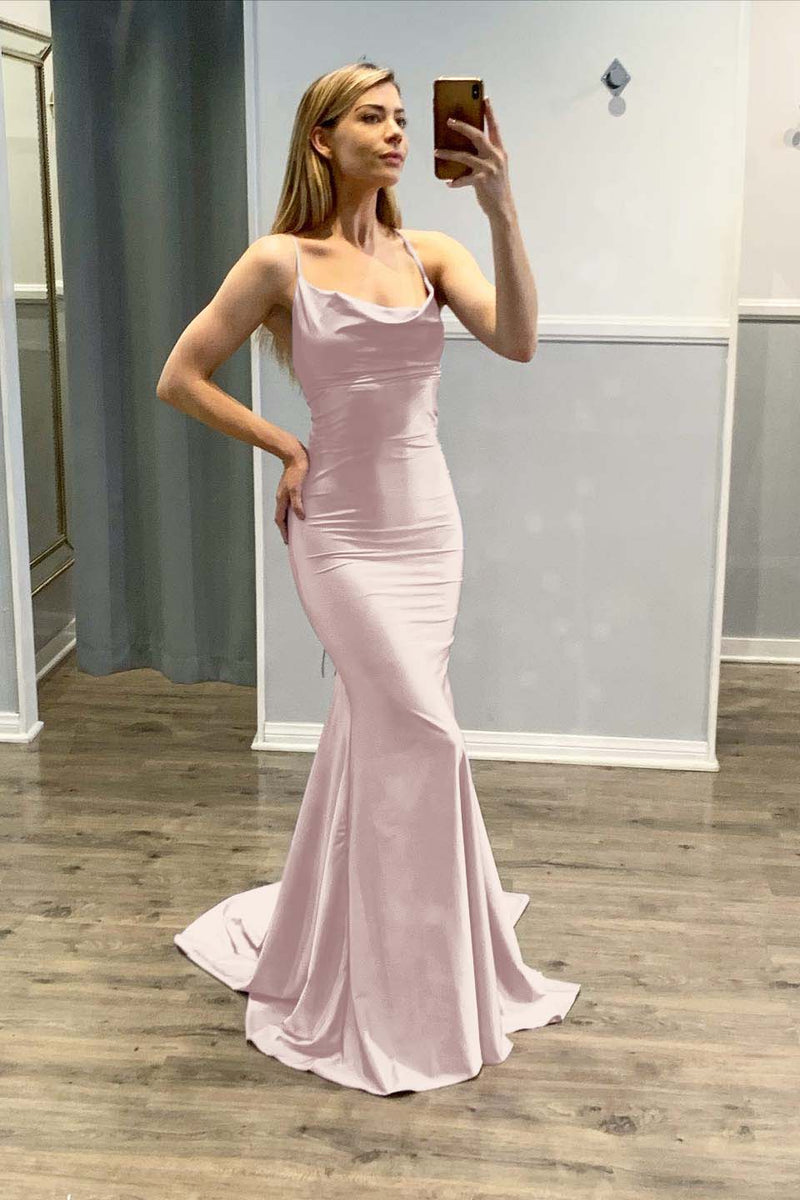 Showprettydess Mermaid Spaghetti-Strap Light Purple Prom Dress-showprettydress