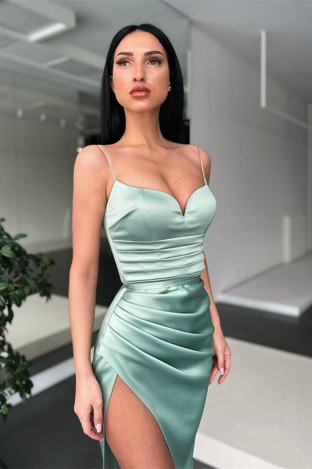 Showprettydess Mermaid Spaghetti-Straps Prom Dress with Slit-showprettydress