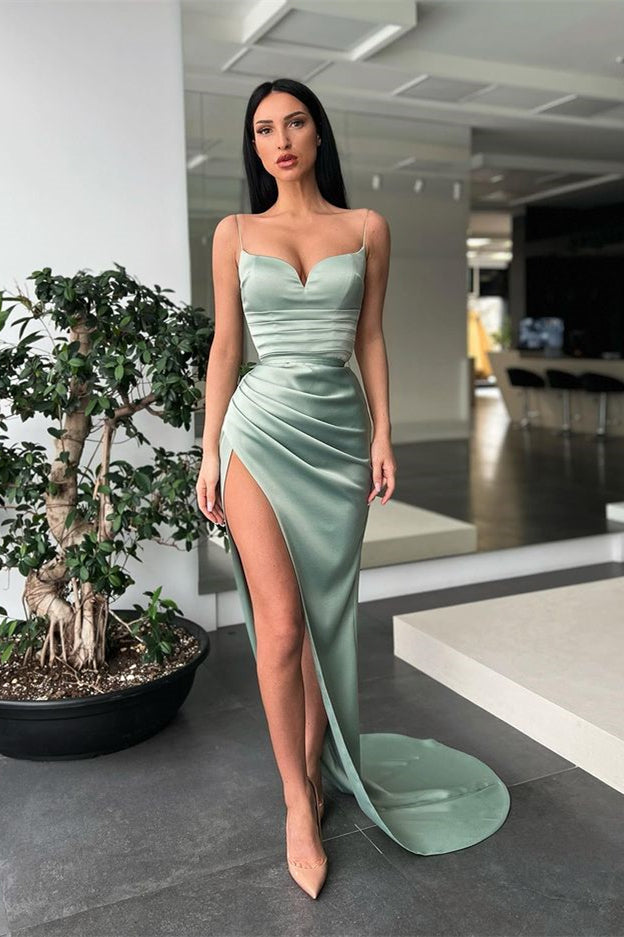 Showprettydess Mermaid Spaghetti-Straps Prom Dress with Slit-showprettydress