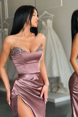 Showprettydess Mermaid Sweetheart Prom Dress with Slit & Sequins-showprettydress