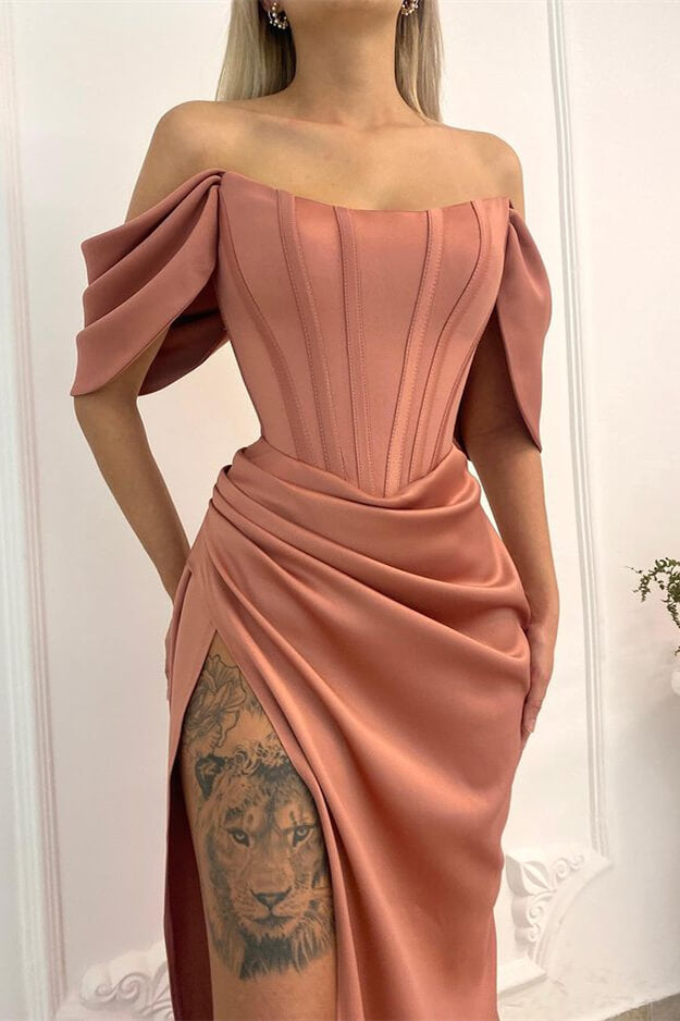 Showprettydess Off-the-Shoulder Mermaid Long Prom Dress with Split-showprettydress
