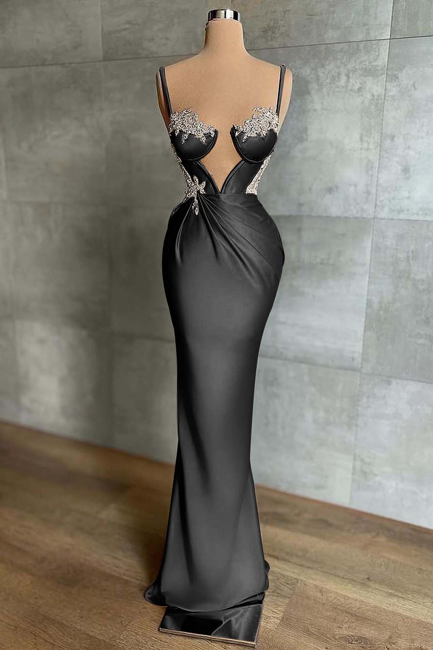 Showprettydess Pink Spaghetti-Strap Mermaid Prom Dress Sleeveless-showprettydress