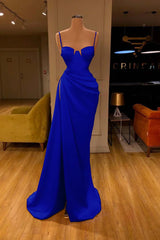 Showprettydess Red Mermaid Prom Dress with Spaghetti Straps & Split-showprettydress