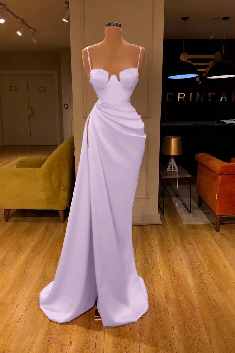 Showprettydess Red Mermaid Prom Dress with Spaghetti Straps & Split-showprettydress