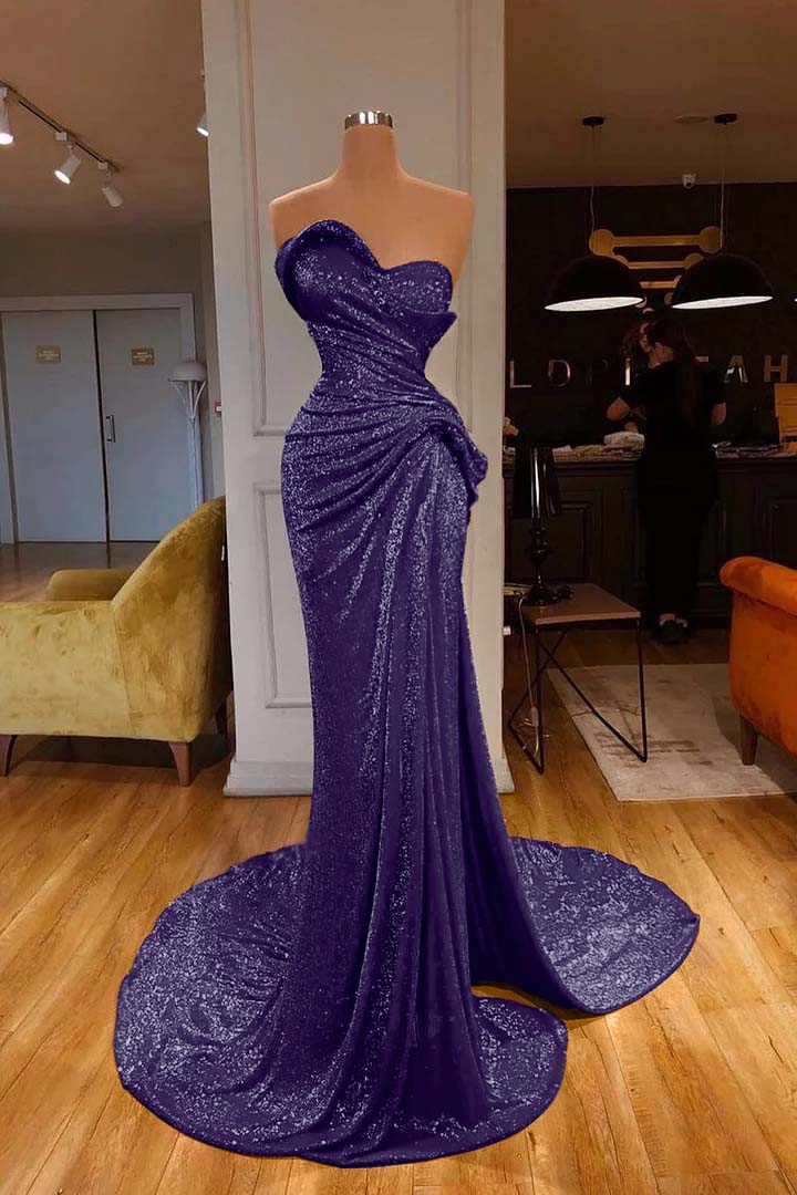 Showprettydess Red Sweetheart Mermaid Prom Dress with Sequins-showprettydress