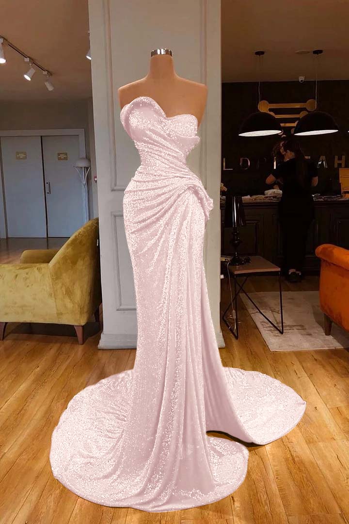 Showprettydess Red Sweetheart Mermaid Prom Dress with Sequins-showprettydress