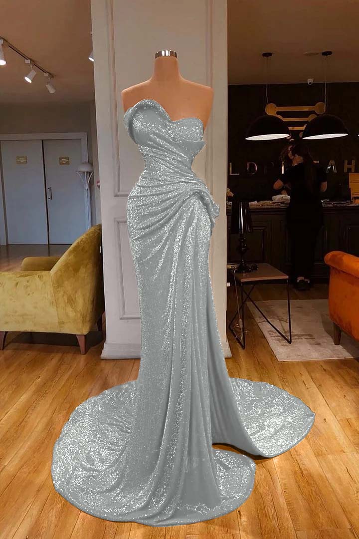 Showprettydess Red Sweetheart Mermaid Prom Dress with Sequins-showprettydress