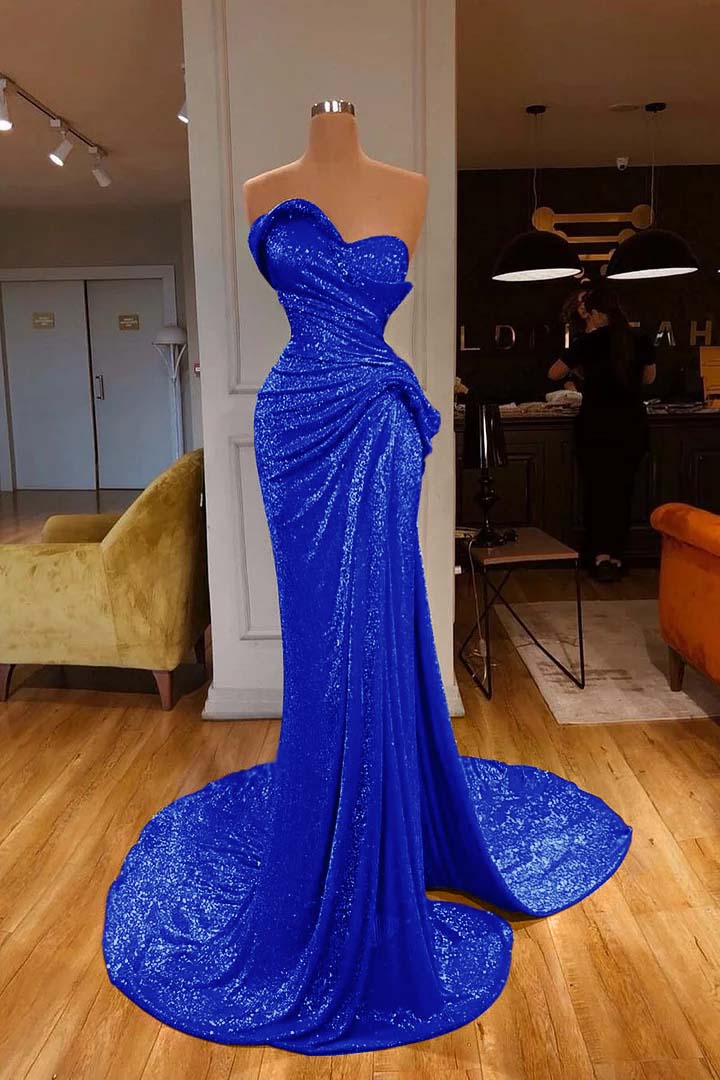 Showprettydess Red Sweetheart Mermaid Prom Dress with Sequins-showprettydress