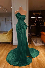 Showprettydess Red Sweetheart Mermaid Prom Dress with Sequins-showprettydress