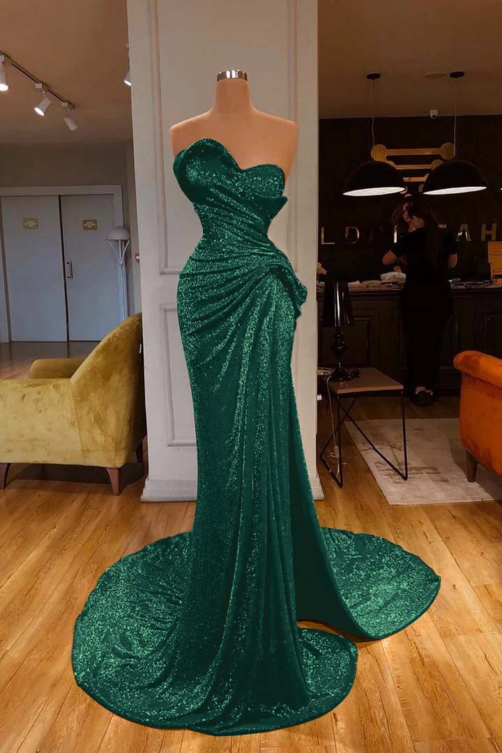 Showprettydess Red Sweetheart Mermaid Prom Dress with Sequins-showprettydress