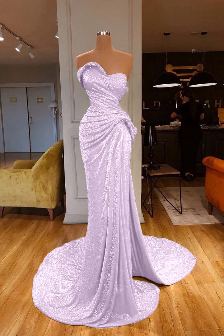 Showprettydess Red Sweetheart Mermaid Prom Dress with Sequins-showprettydress