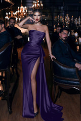Showprettydess Royal Blue Mermaid Prom Dress with Long Straps & Slit-showprettydress