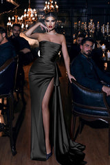 Showprettydess Royal Blue Mermaid Prom Dress with Long Straps & Slit-showprettydress