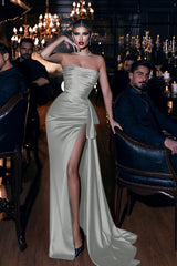 Showprettydess Royal Blue Mermaid Prom Dress with Long Straps & Slit-showprettydress