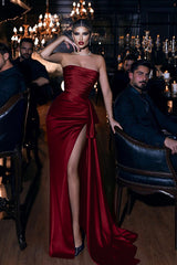 Showprettydess Royal Blue Mermaid Prom Dress with Long Straps & Slit-showprettydress