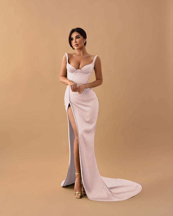 Showprettydess Sage Mermaid Prom Dress with Spaghetti Straps & Split-showprettydress