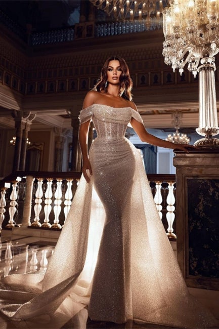 Showprettydess Sequined Off-the-Shoulder Mermaid Prom Dress-showprettydress