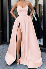 Showprettydess Sweetheart Long Prom Dress in Purple with Split & Pockets-showprettydress