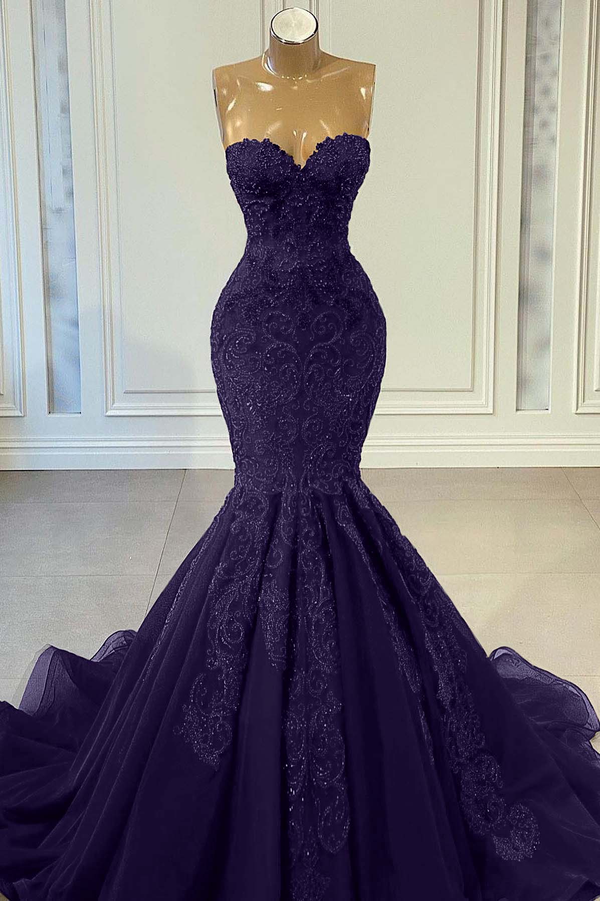 Showprettydess Sweetheart Red Sleeveless Mermaid Prom Dress with Beadings-showprettydress