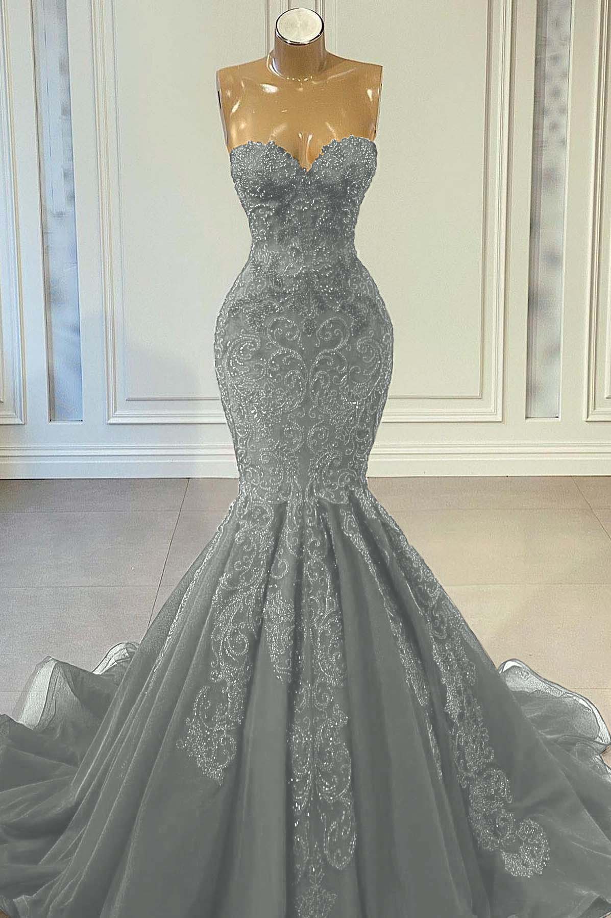 Showprettydess Sweetheart Red Sleeveless Mermaid Prom Dress with Beadings-showprettydress