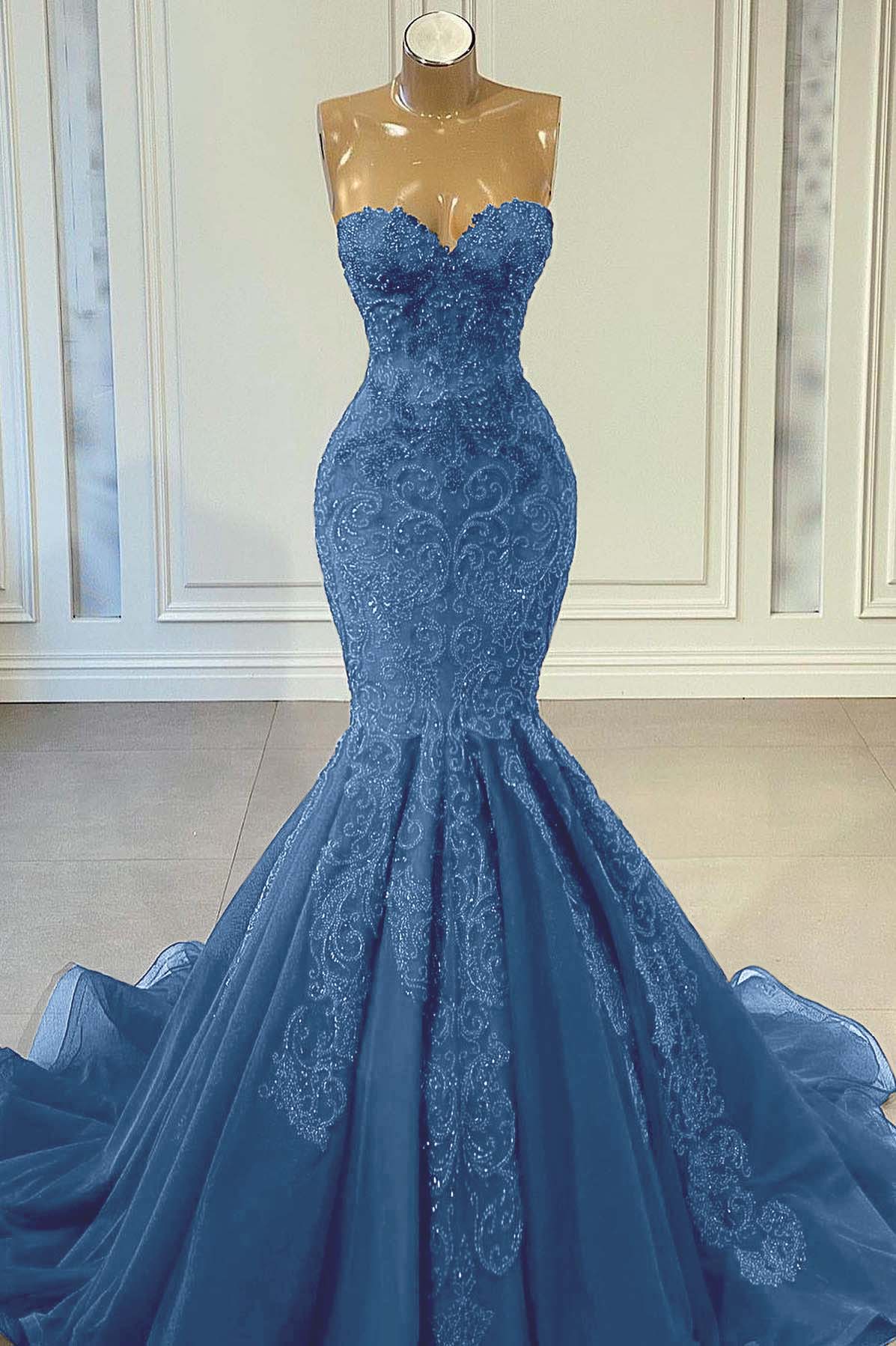 Showprettydess Sweetheart Red Sleeveless Mermaid Prom Dress with Beadings-showprettydress