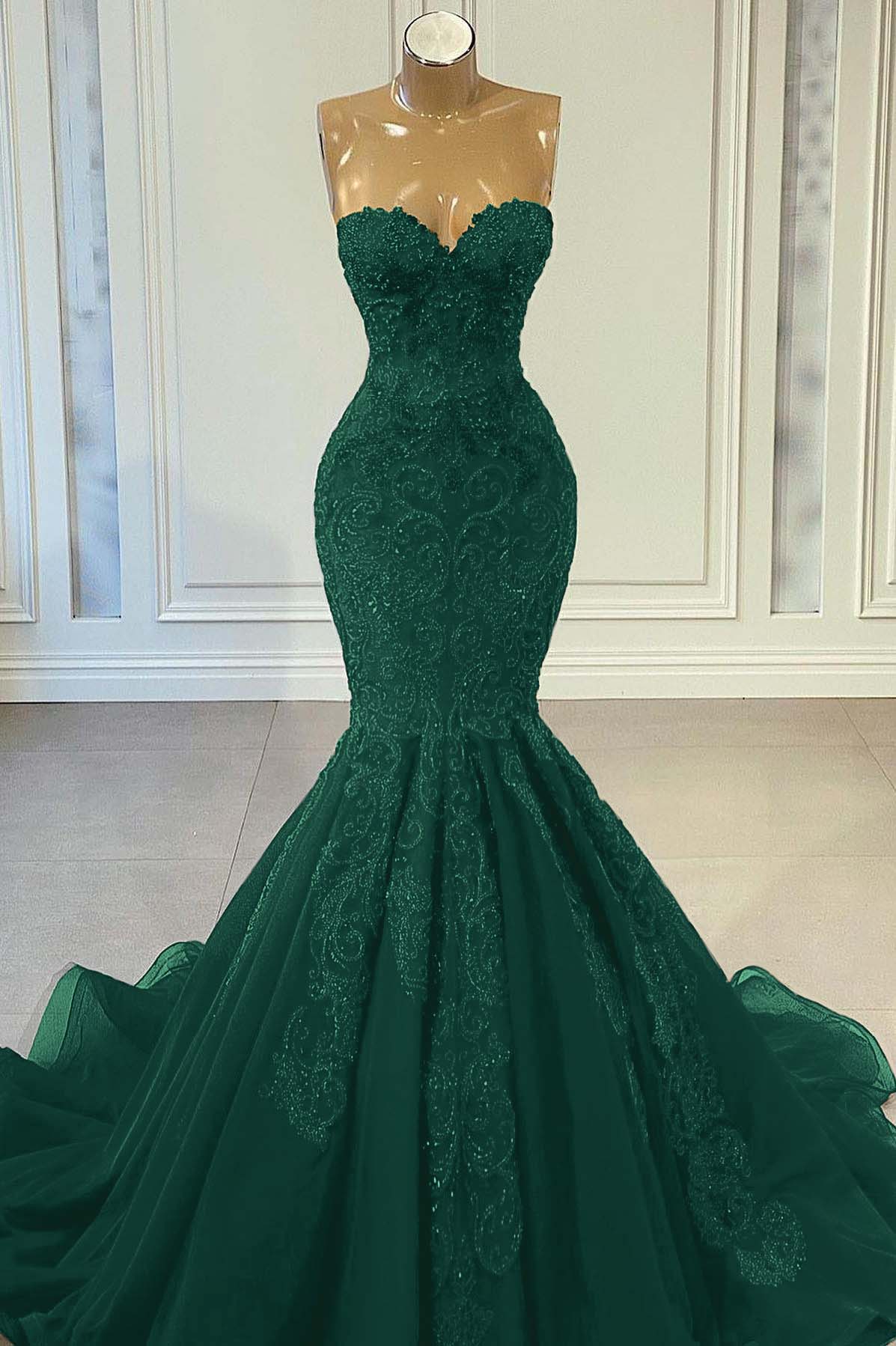Showprettydess Sweetheart Red Sleeveless Mermaid Prom Dress with Beadings-showprettydress