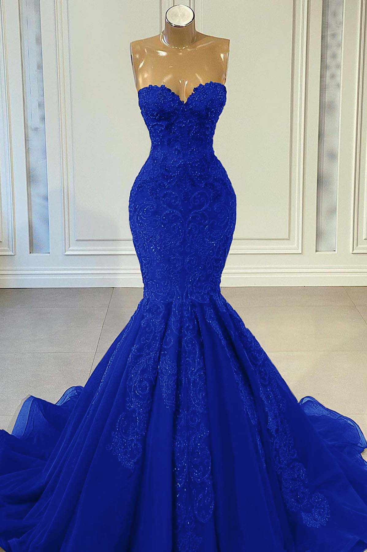 Showprettydess Sweetheart Red Sleeveless Mermaid Prom Dress with Beadings-showprettydress