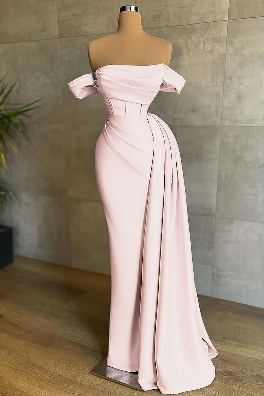Showprettydess White Mermaid Prom Dress Off-the-Shoulder-showprettydress