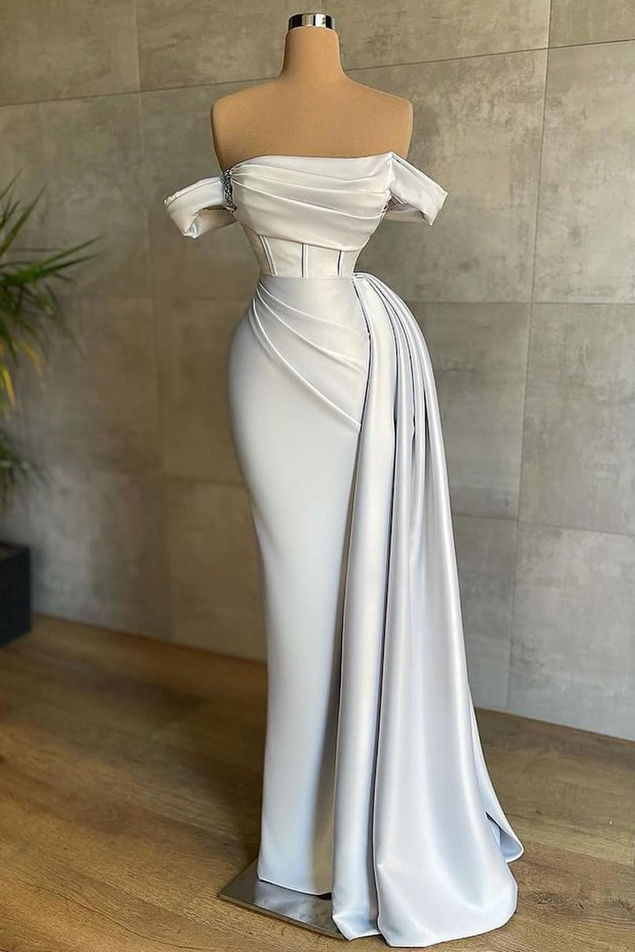 Showprettydess White Mermaid Prom Dress Off-the-Shoulder-showprettydress