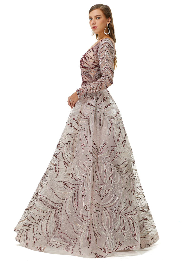 Showprettydress Design | Sparkle Beaded Long Sleeves Prom Dresses-showprettydress