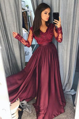 Simple Applique Hot V-Neck Side slit SleevelessProm Dresses with Charming Beads-showprettydress