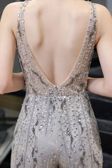 Sparkle Illusion High neck See-through Prom Jumpsuit-showprettydress