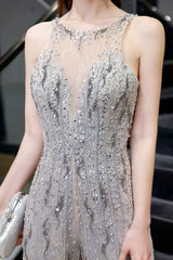 Sparkle Illusion High neck See-through Prom Jumpsuit-showprettydress