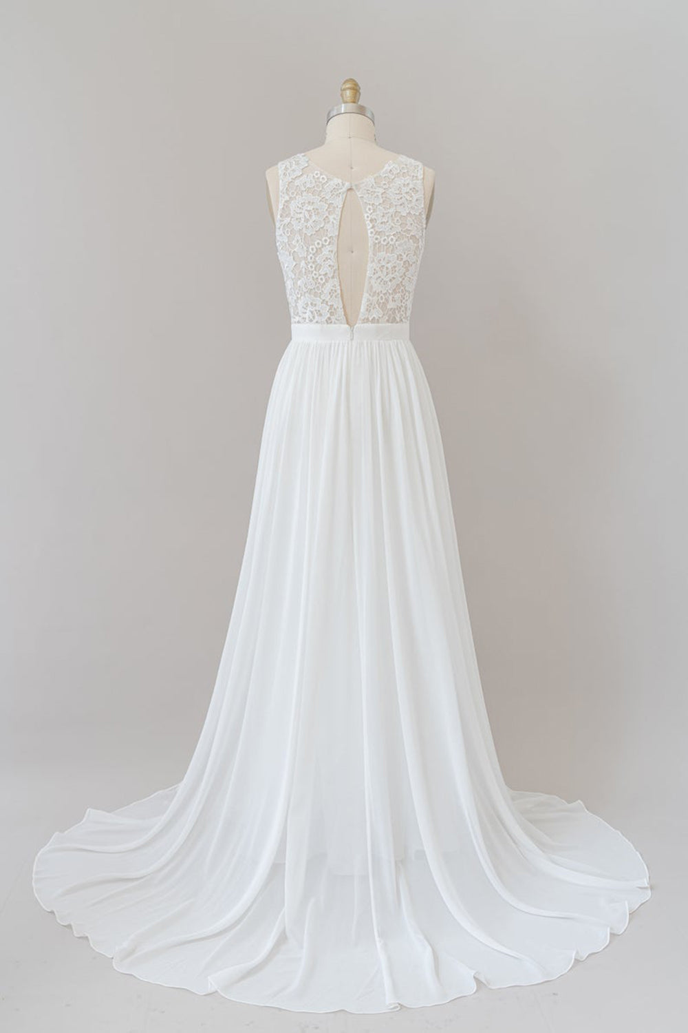 Straps Lace A-line Boho Wedding Dress-showprettydress