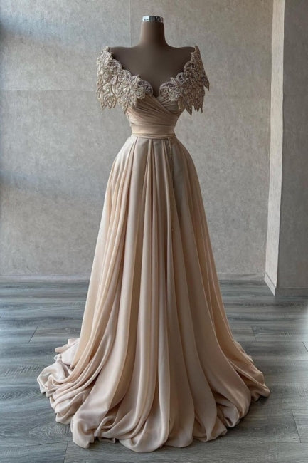 Stunning A-line Long Porm Dress Beading Sweetheart Evening Gown-showprettydress