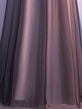Stunning Black Evening Dresses Long V Neck Lace Tulle Sleeveless A Lien Floor Length Formal Evening Dress-showprettydress
