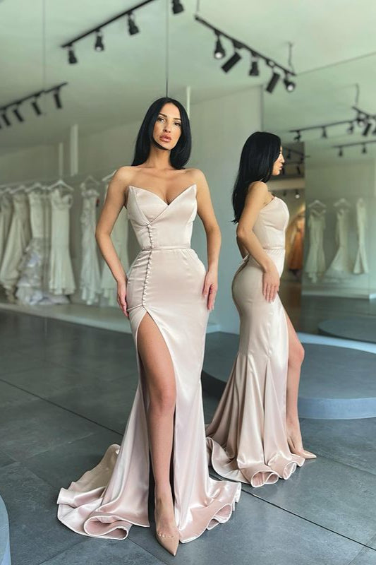 Stunning Long Mermaid Sweetheart Prom Dress With Side Slit-showprettydress