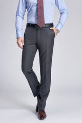 Superior Checked Notch Lapel Two Buttons Dark Grey Suits for Business Men-showprettydress