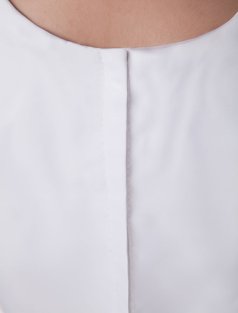 Sweet A-Line White Satin Ankle-Length First Communion Dress-showprettydress