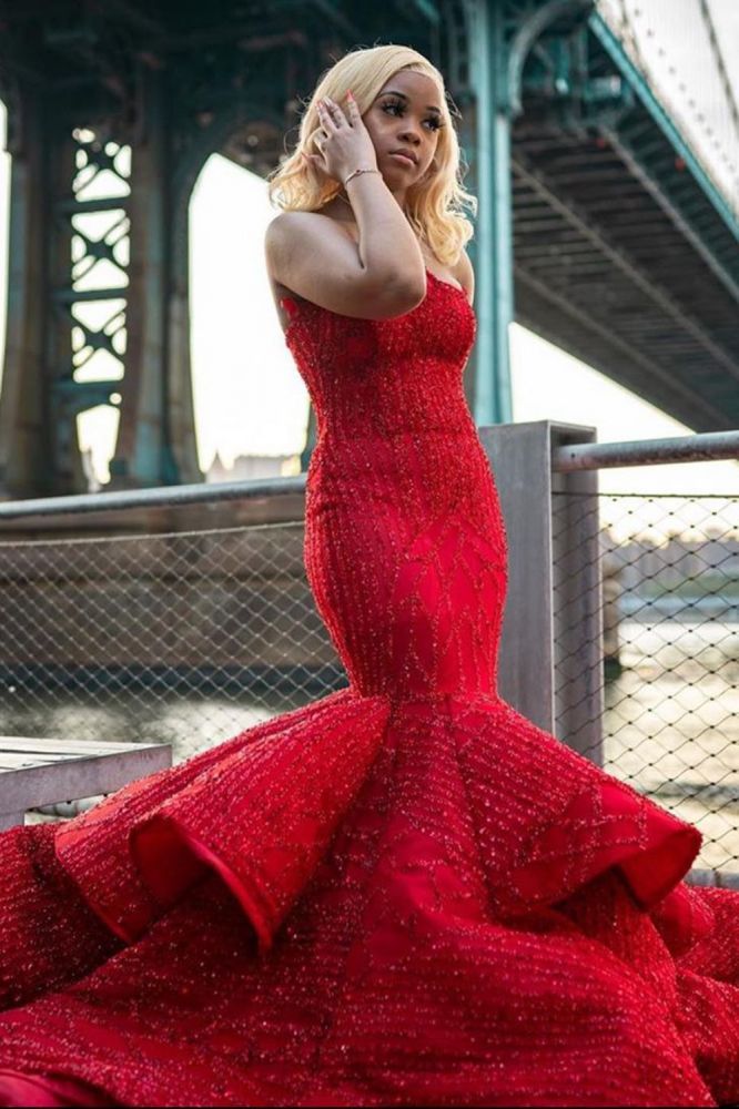 sweetheart Mermaid Evening Prom Party Gowns Sleeveless-showprettydress
